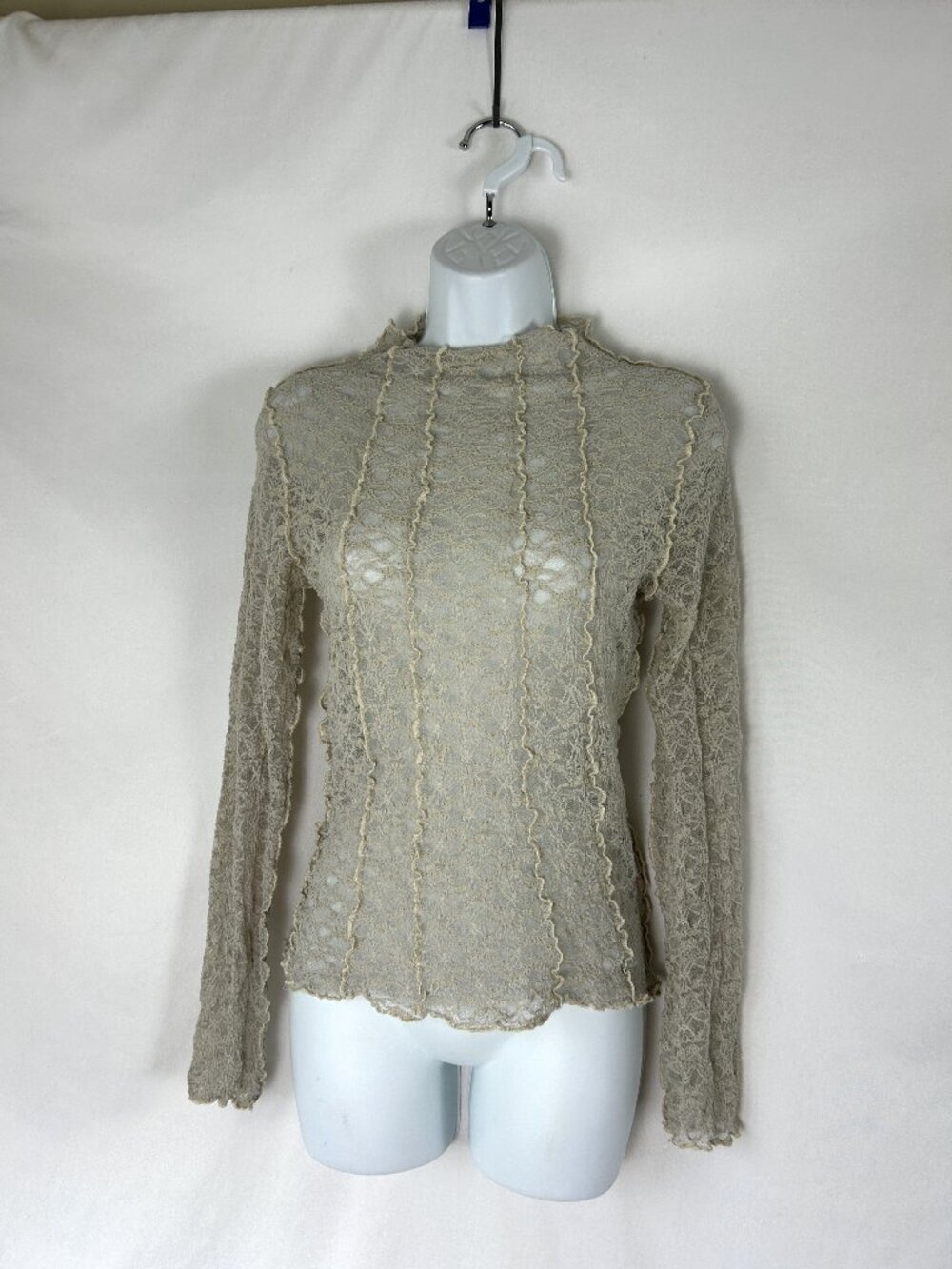 Illa Illa Stretch Lace Top Fairy Whimsigoth Tan S